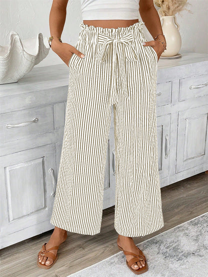 Striped Straight-Leg Pants by Greta 