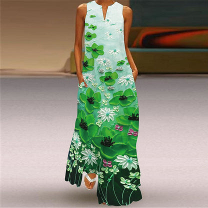 Vibrant Printed Maxi Dress Greta  Sleeveless