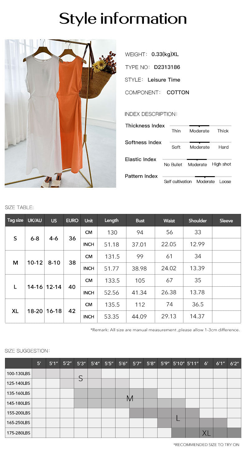 Chic Greta  Sleeveless Summer Midi Dress