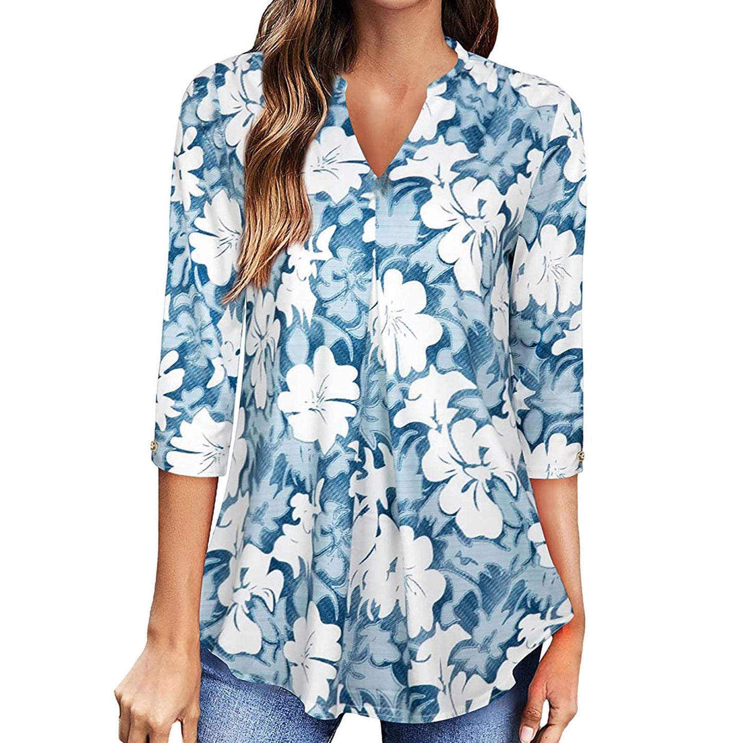 Floral V-Neck Top by Greta 