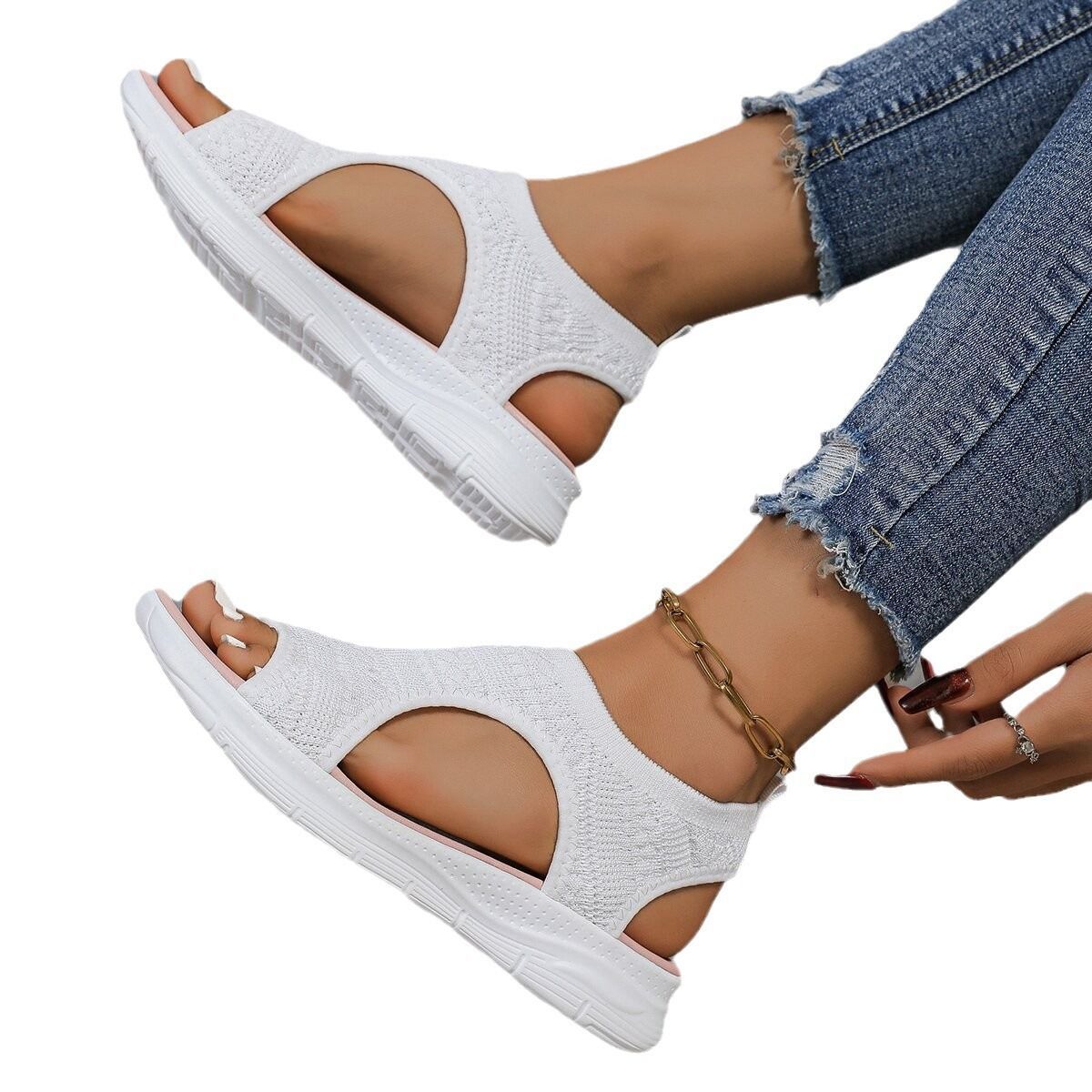 Breathable Flyknit Sandals by Greta 