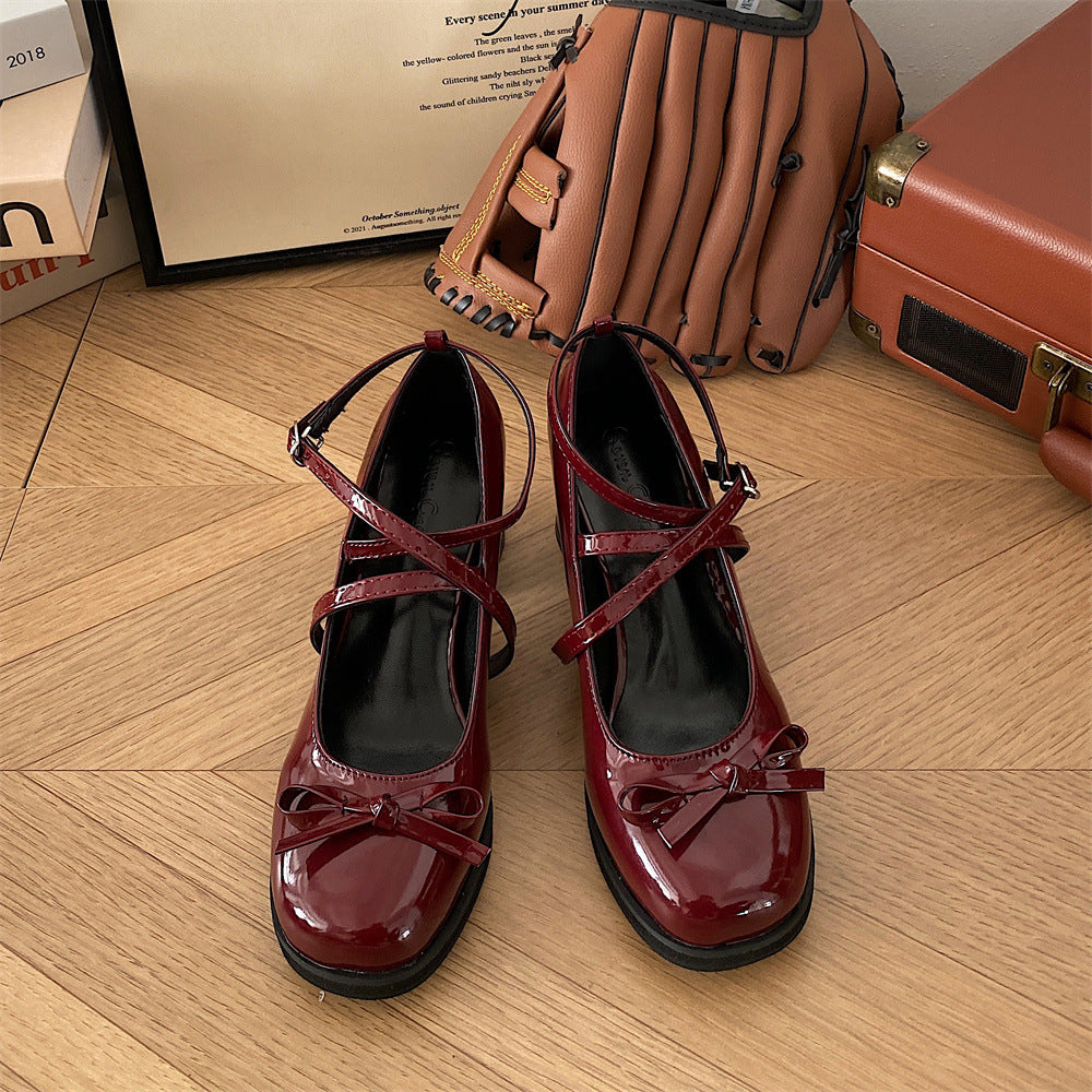 Chic Mary Jane Bow Heels by Greta 