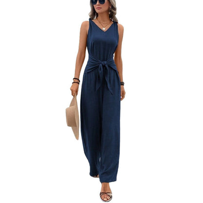 Chic Sleeveless Greta  Dark Blue Jumpsuit