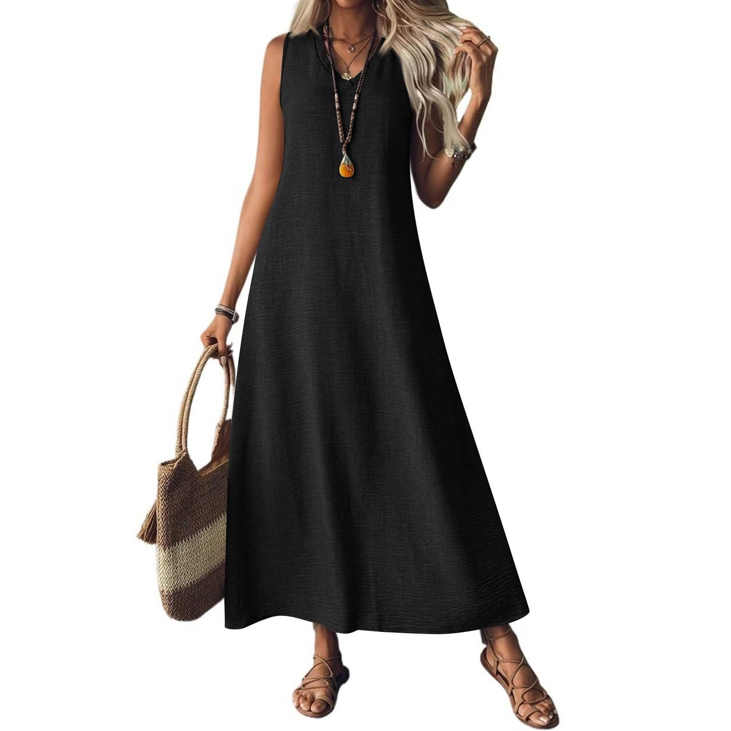 Chic Hemp Sleeveless Dress Greta 