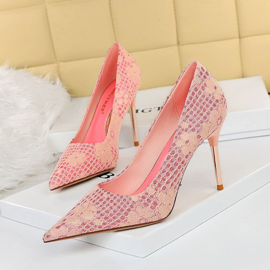 Elegant Sequin Stiletto Heels by Greta 