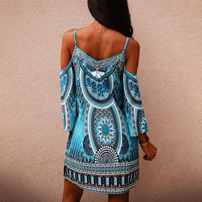 Boho Printed Greta  Hollow-Out Summer Dress