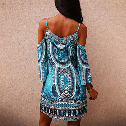 Boho Printed Greta  Hollow-Out Summer Dress