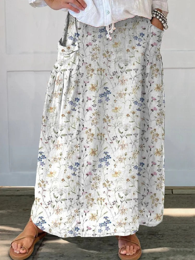 Retro Floral Greta  Everyday Pocket Skirt