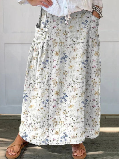Retro Floral Greta  Everyday Pocket Skirt