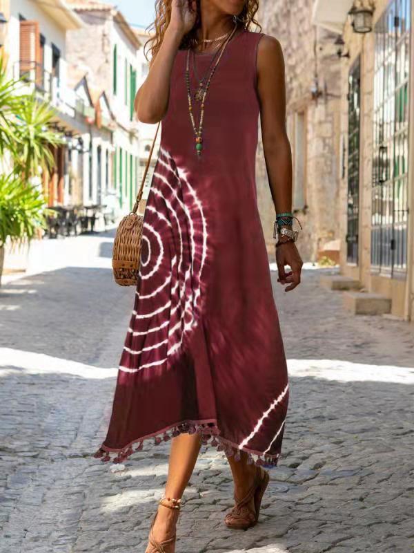 Printed Sleeveless Maxi Dress by Greta 