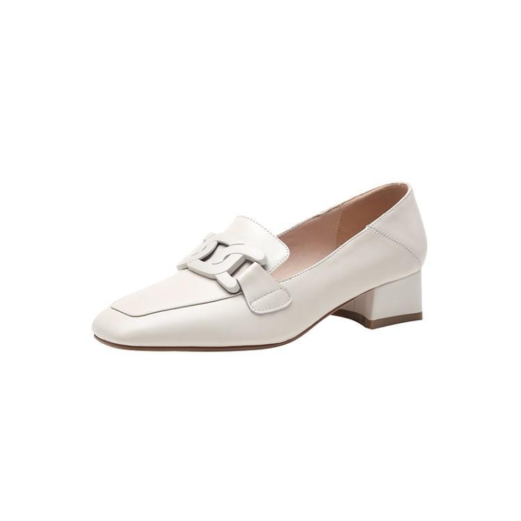 Elegant Greta  Chunky Heel Loafer Pumps