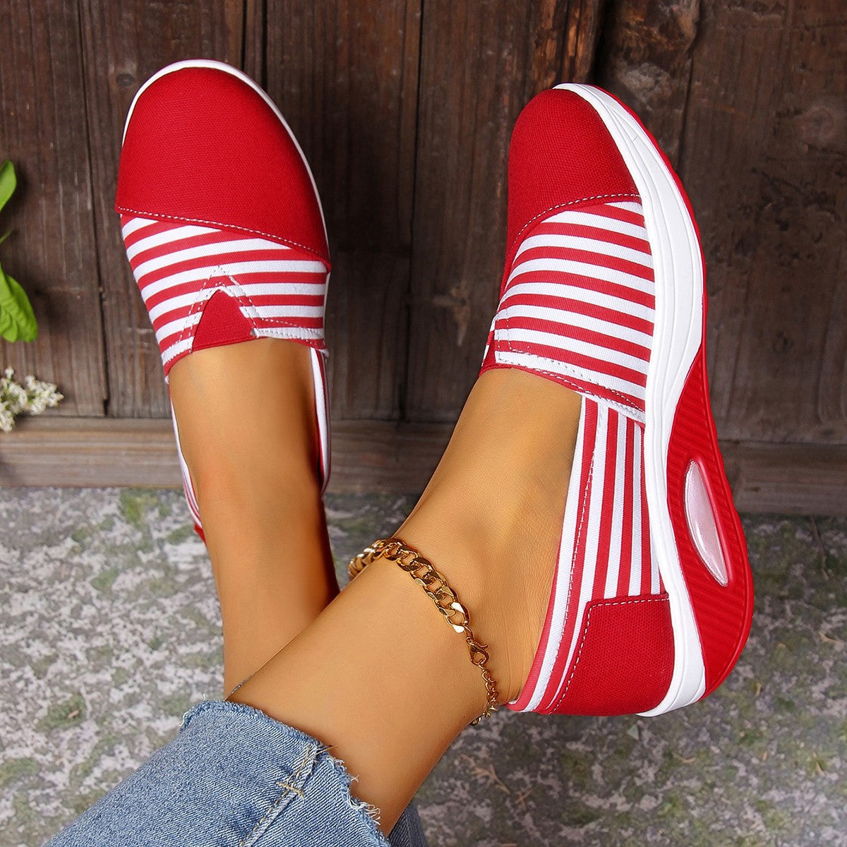 Striped Lightweight Slip-On Greta  Women's Shoes