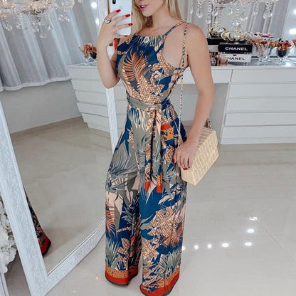 Retro Peacock Print Greta  Jumpsuit