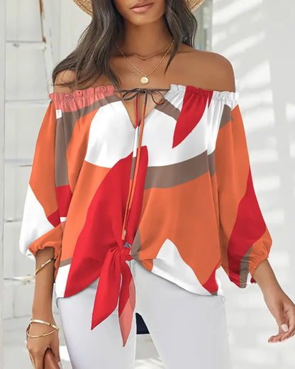 Chic Off Shoulder Printed Top Greta 