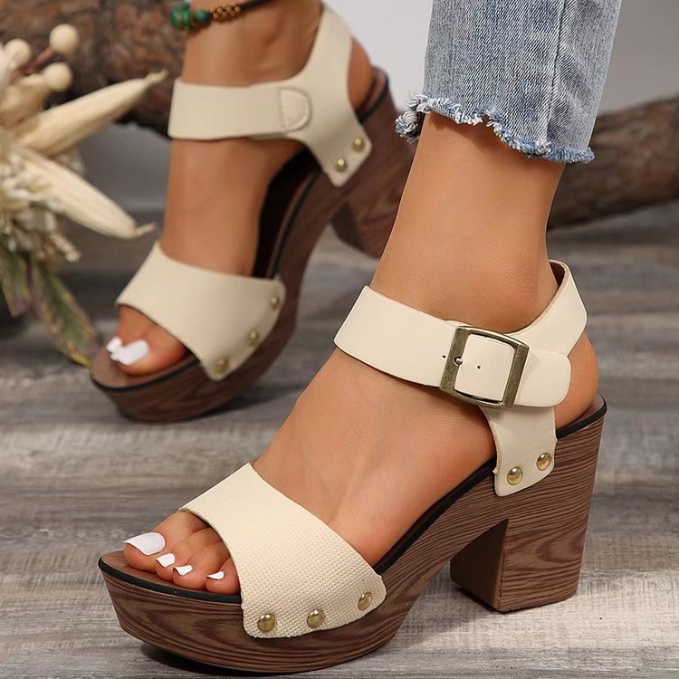 Chic Rivet Strap Sandals by Greta 