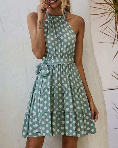 Chic Polka Dot Halter Dress by Greta 