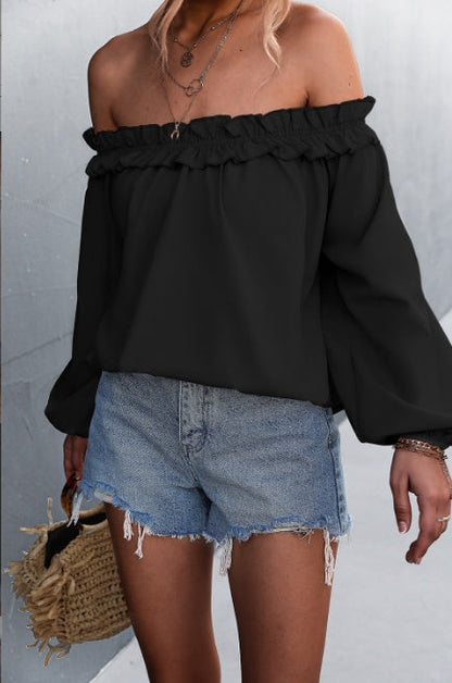 Chic Off-Shoulder Lantern Sleeve Top Greta 