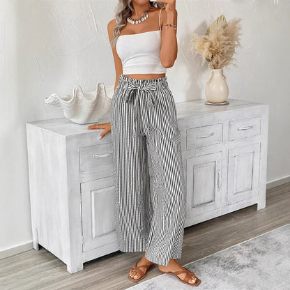 Striped Straight-Leg Pants by Greta 