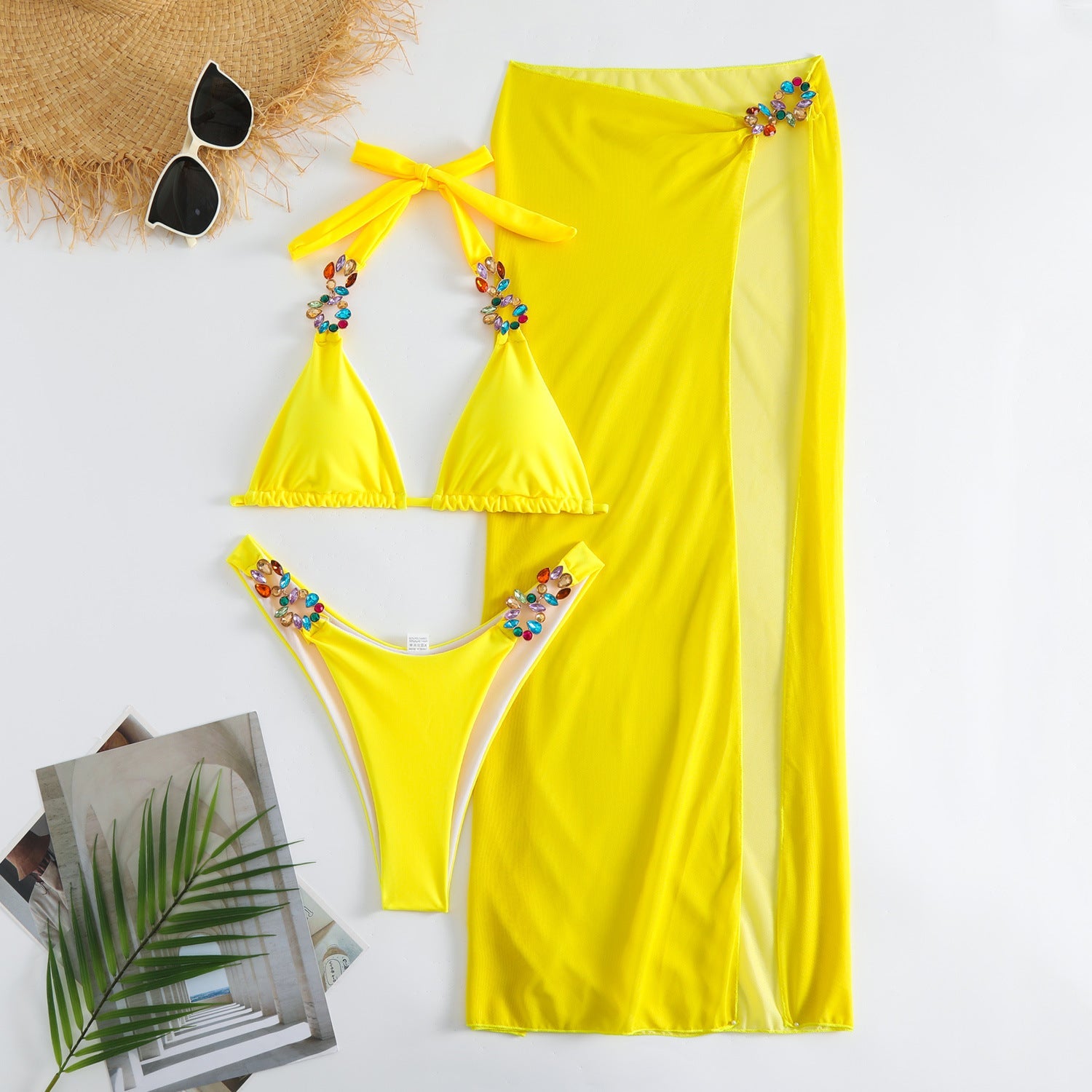 Radiant Mesh Three Piece Bikini Set by Greta 