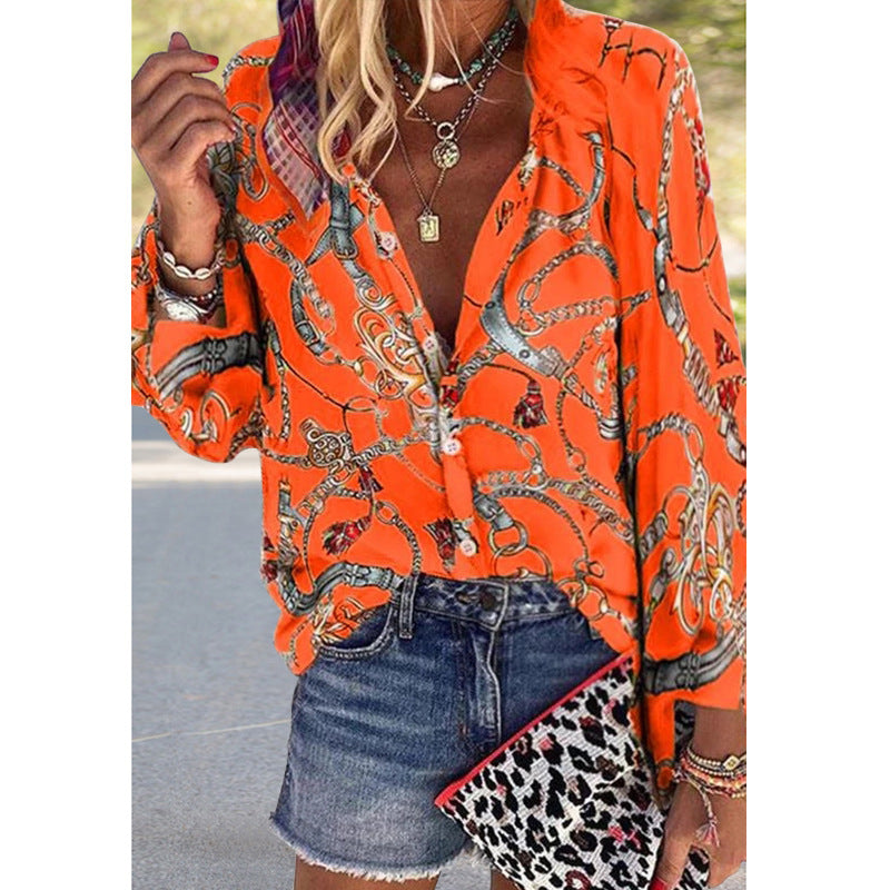 Vibrant Printed Greta  Street Style Shirt