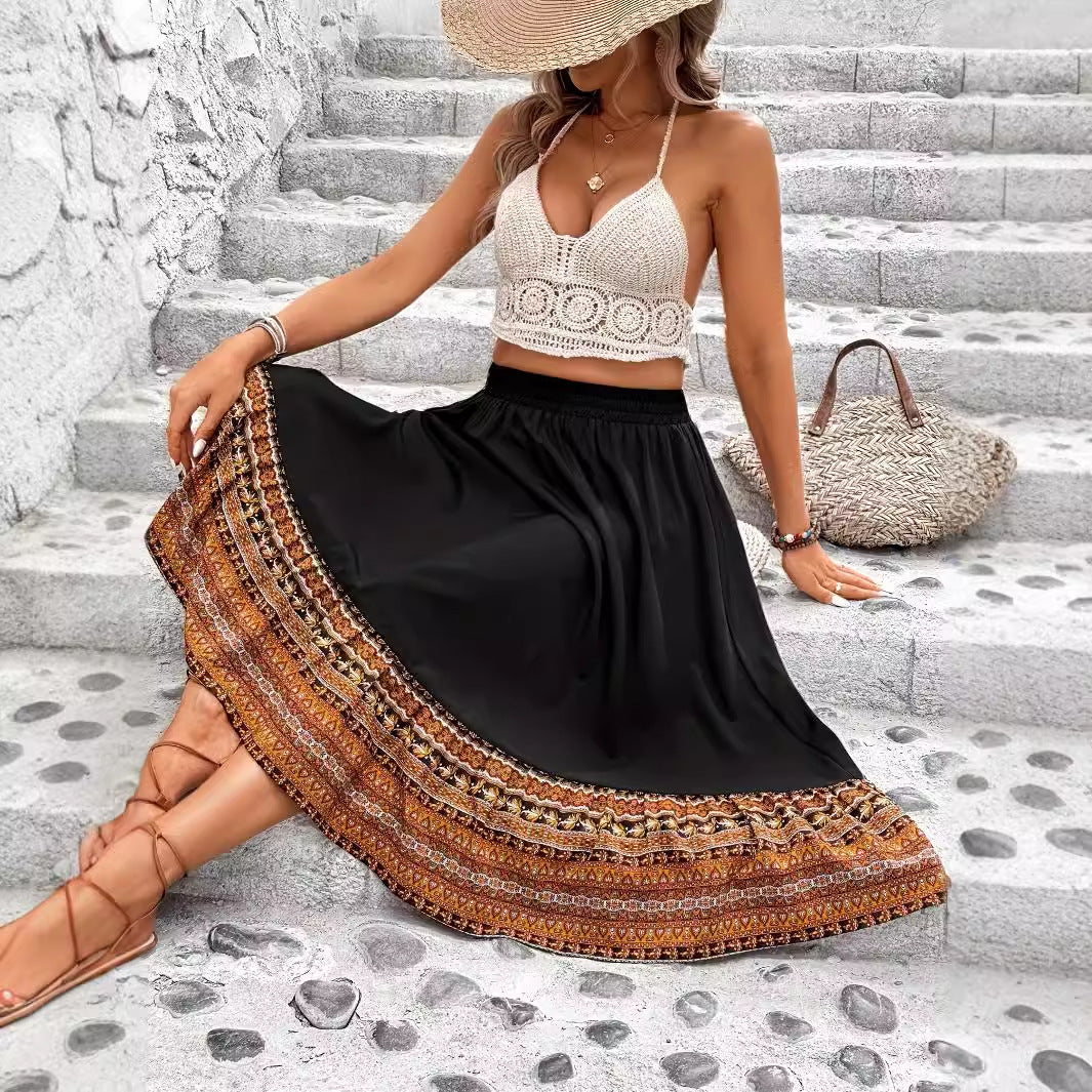 Boho A-Line Maxi Skirt by Greta 