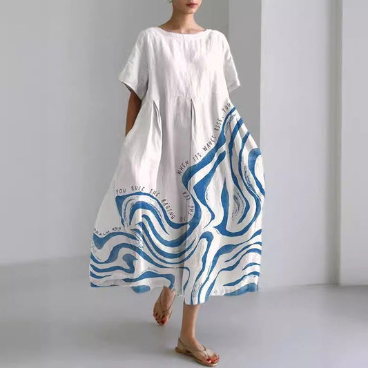 Chic 3D Print Greta  Summer Midi Dress