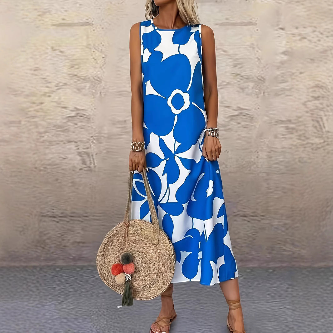 Bold Floral Greta  Sleeveless Summer Dress