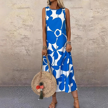 Bold Floral Greta  Sleeveless Summer Dress