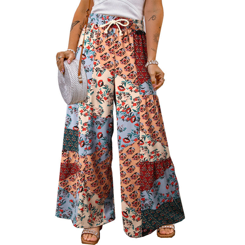 Boho Floral Greta  Wide Leg Pants