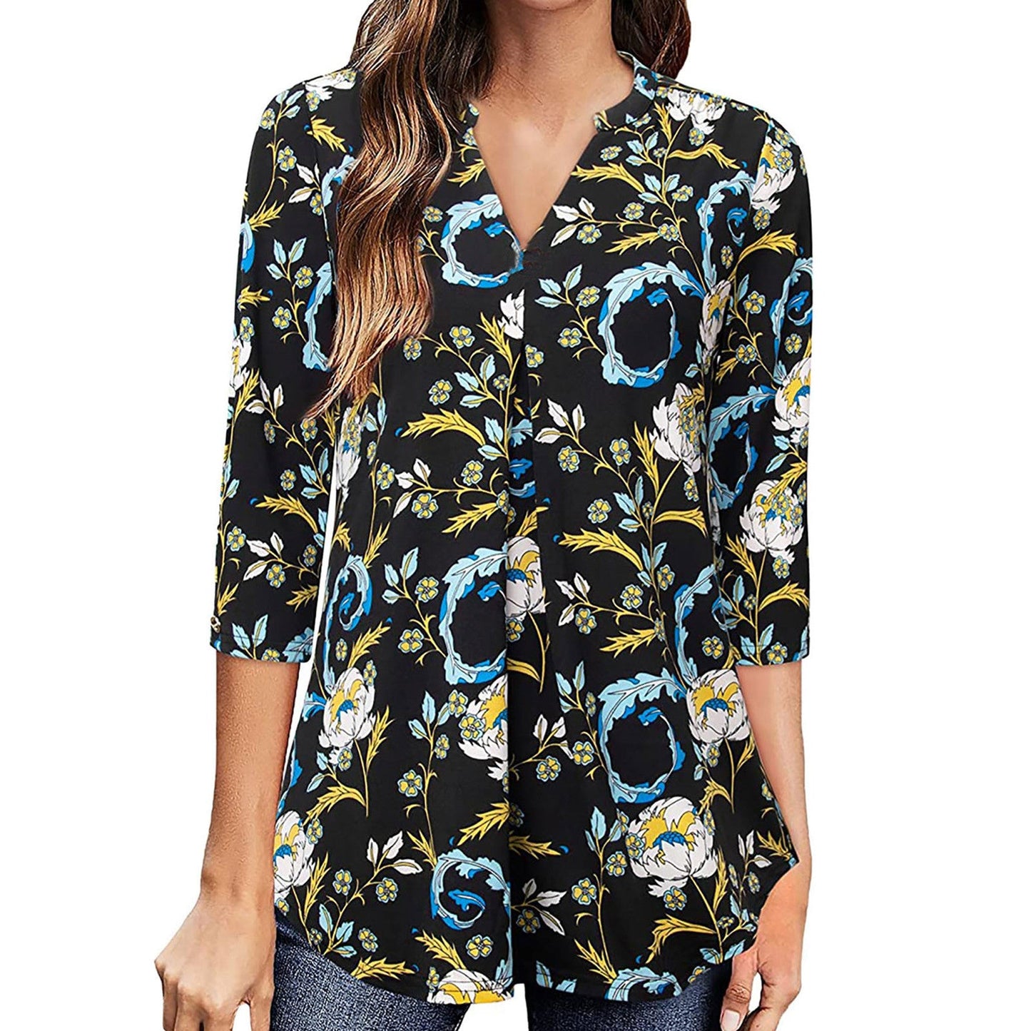 Floral V-Neck Top by Greta 