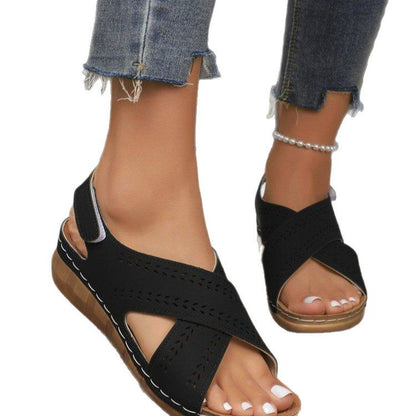Chic Comfort Greta  Plus Size Wedge Sandals