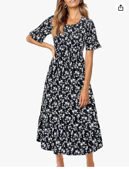 Floral Midi Greta  Summer Dress