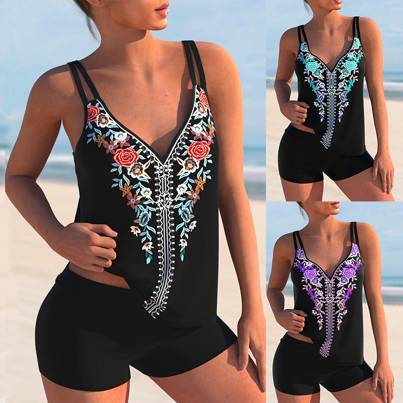 Floral Print Plus Size Bikini by Greta 