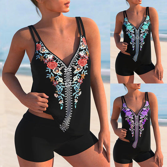 Floral Print Plus Size Bikini by Greta 
