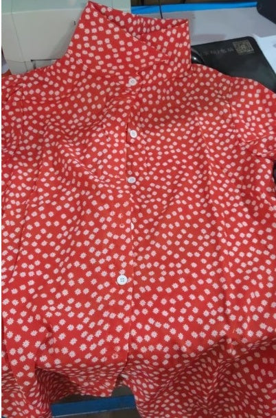 Chic Printed Long Sleeve Blouse by Greta 