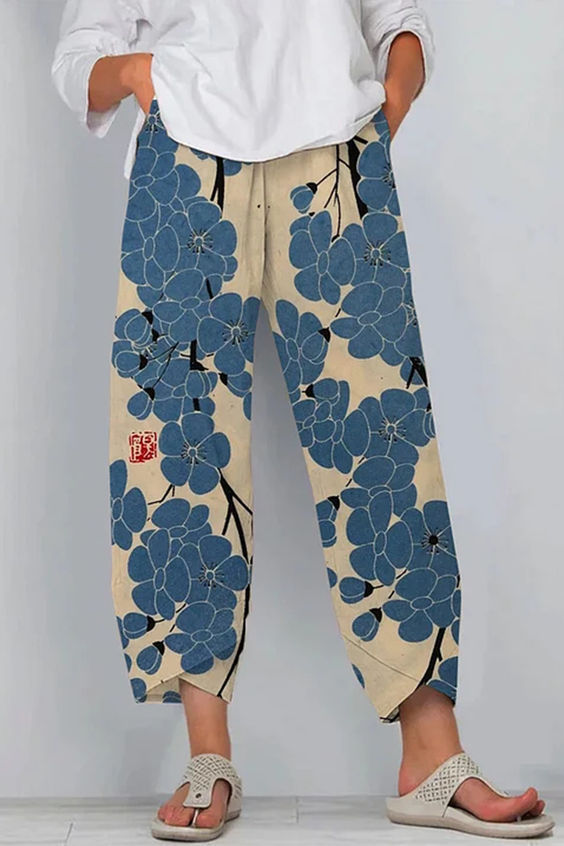 Artful Linen Greta  3D Pattern Pants