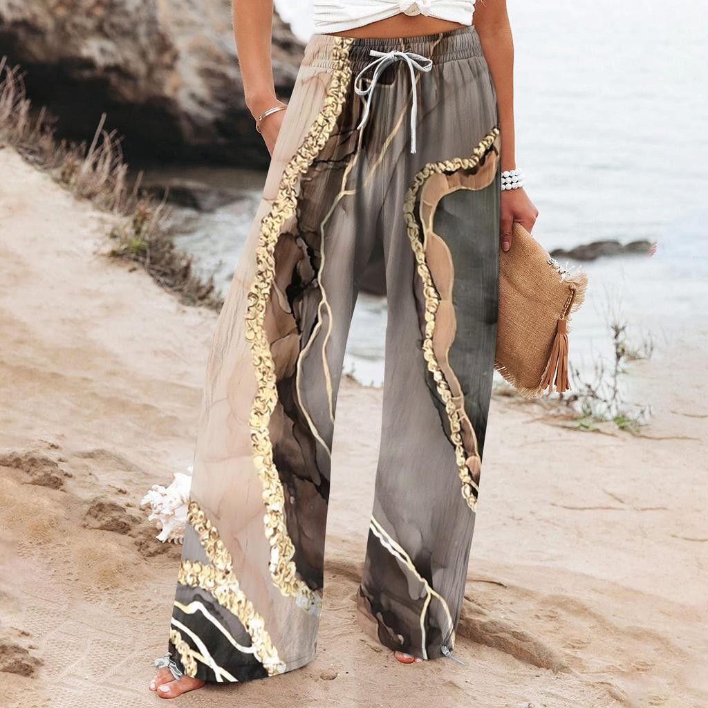 Boho Botanical Greta  Women's Wide-Leg Pants
