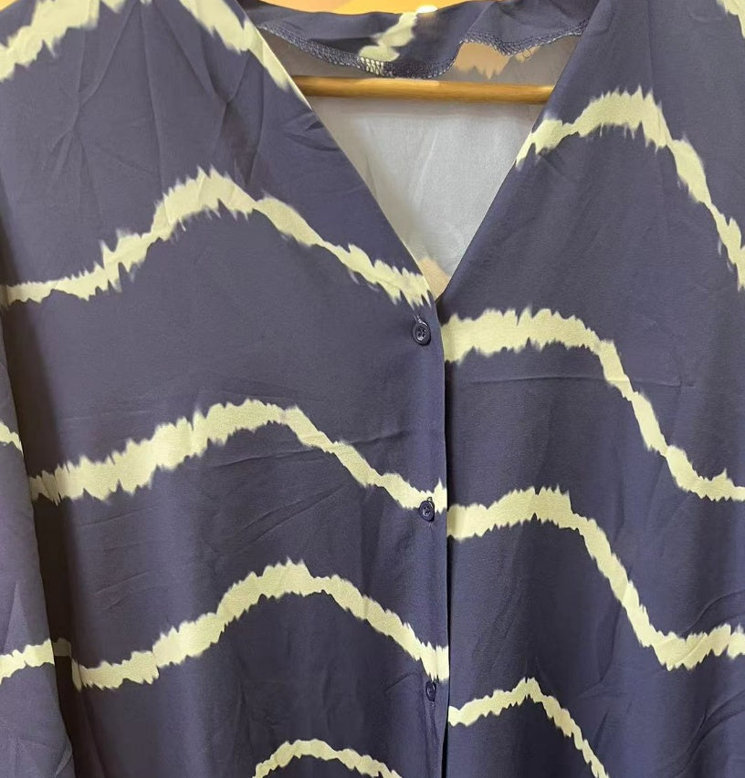 Retro Navy Greta  Summer Cardigan Dress
