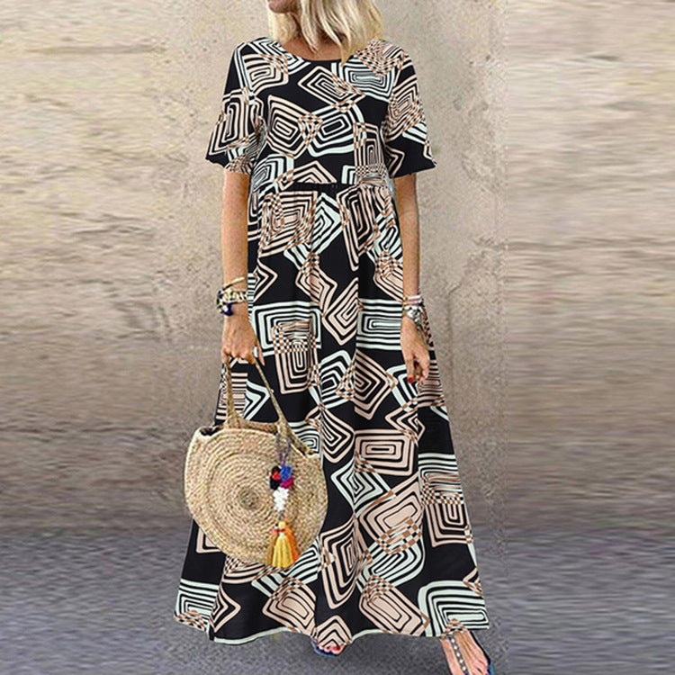 Geometric Summer Maxi Dress by Greta 