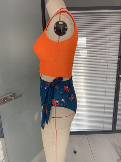 Floral Print Greta  Split Bikini Swimsuit