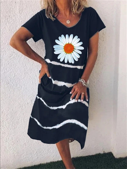 Sunflower Stripe Midi Dress by Greta 