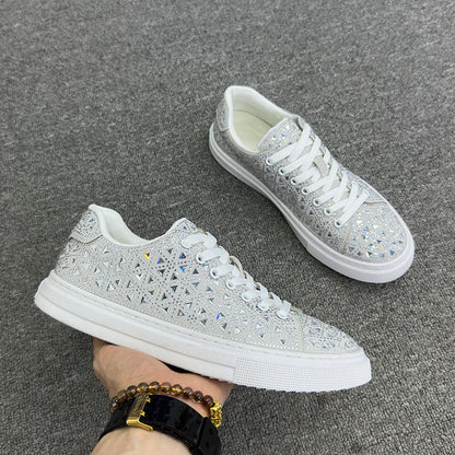 Rhinestone Suede Sneakers by Greta 