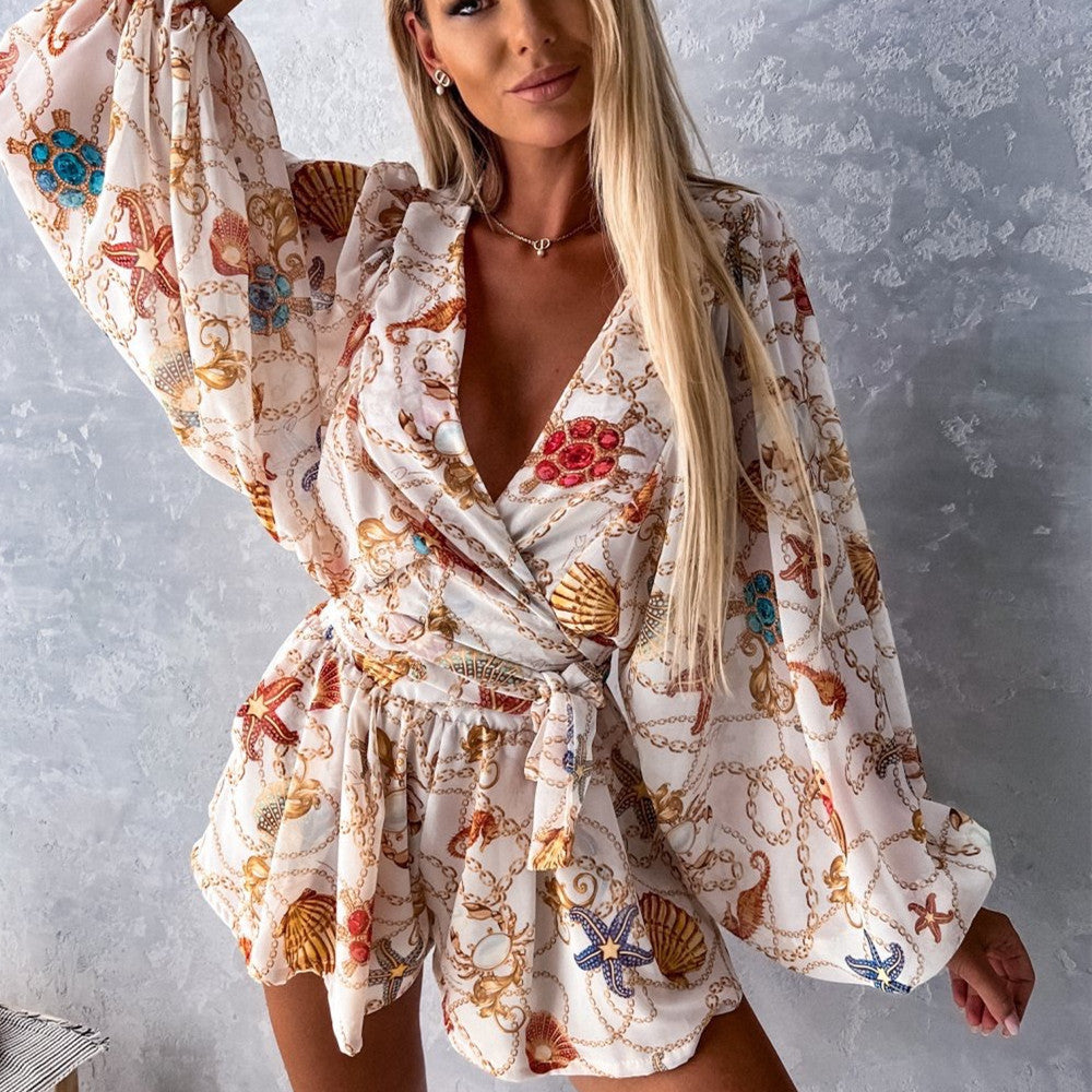Boho Chic Greta  Tropical Jumpsuit Set
