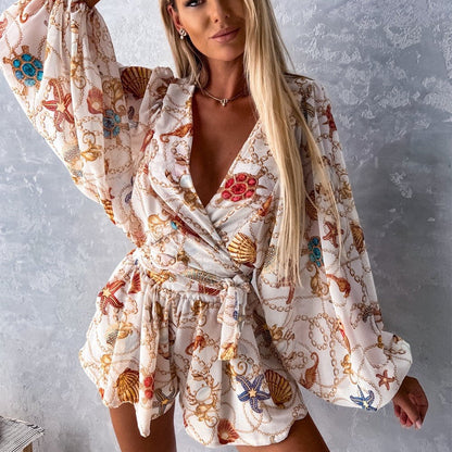 Boho Chic Greta  Tropical Jumpsuit Set