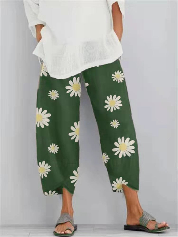 Daisy Print Harem Pants by Greta 