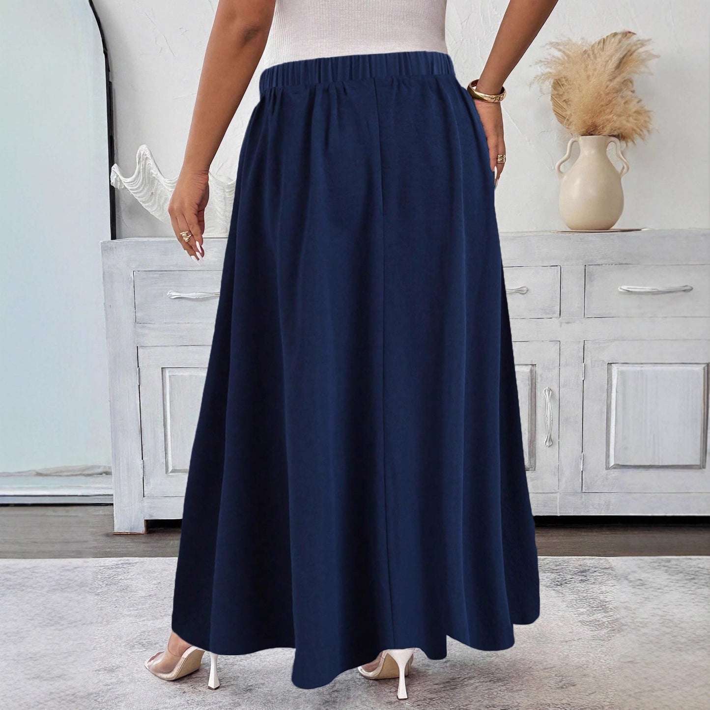 Elegant Navy Flare Skirt by Greta 