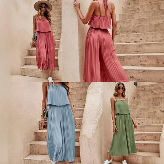 Pleated Loose Jumpsuit by Greta 