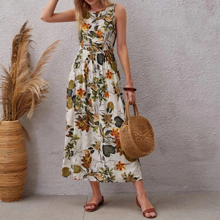 Floral A-Line Cotton Dress by Greta 