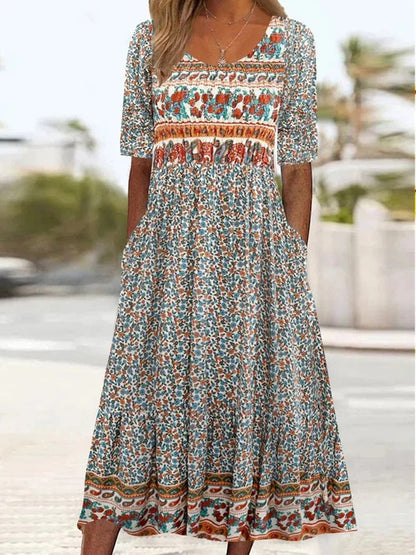 Bohemian Floral Maxi Dress by Greta 