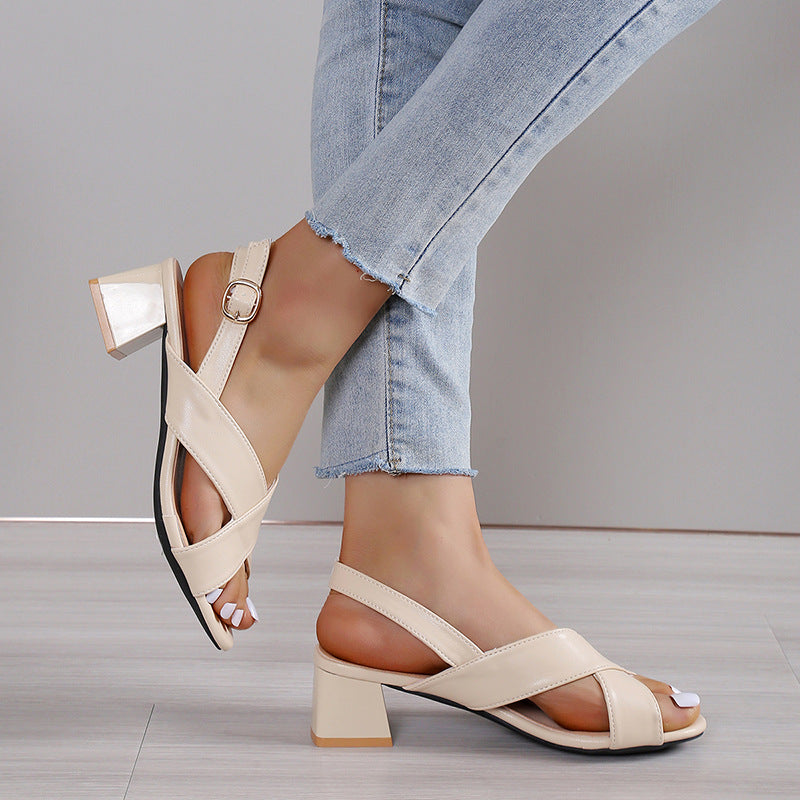 Chic Block Heel Sandals Greta  Ankle Strap